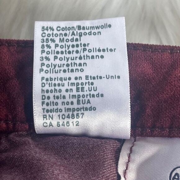 Adriano Goldschmied AG The Stevie Wine Velvet Textured Slim Straight Jea… - Picture 9 of 12